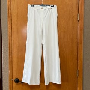 These are size 8 Eric off white women’s dress pants with wide, straight legs.